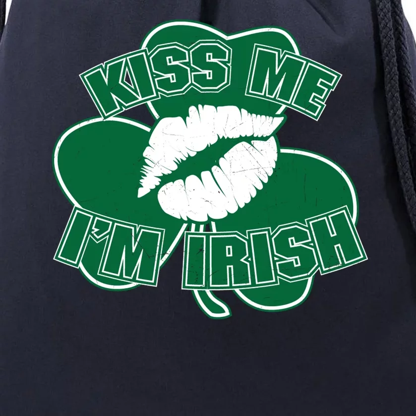 Kiss Me I'm Irish Lips Drawstring Bag