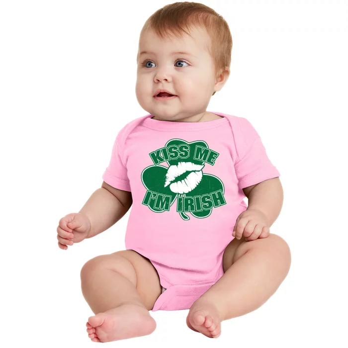 Kiss Me I'm Irish Lips Baby Bodysuit