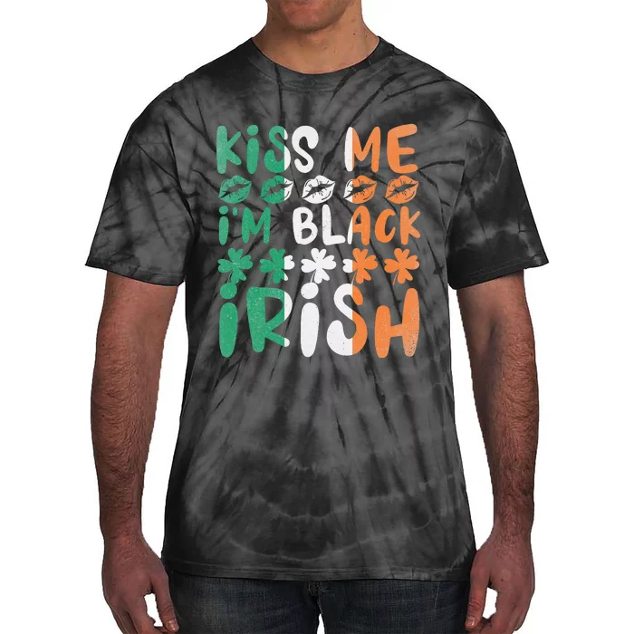 Kissing Me I'm Black Shamrock St. Patrick' Day Tie-Dye T-Shirt