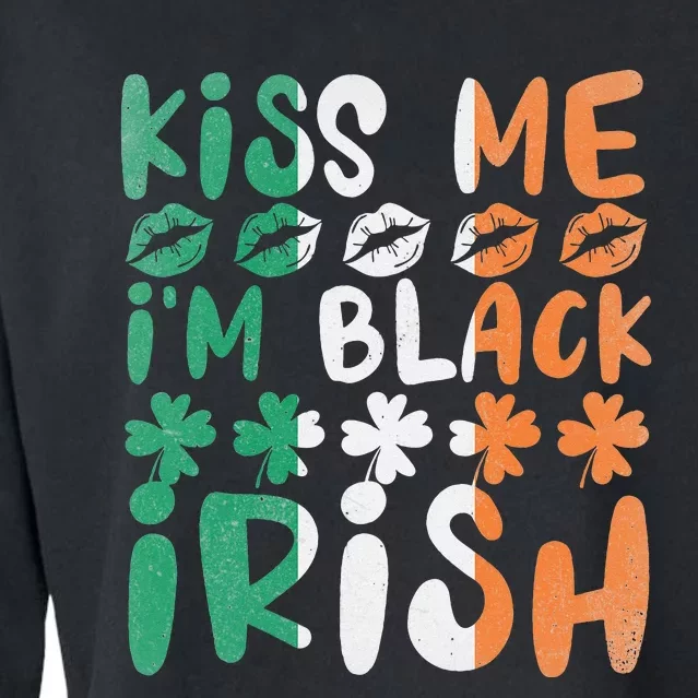 Kissing Me I'm Black Shamrock St. Patrick' Day Cropped Pullover Crew