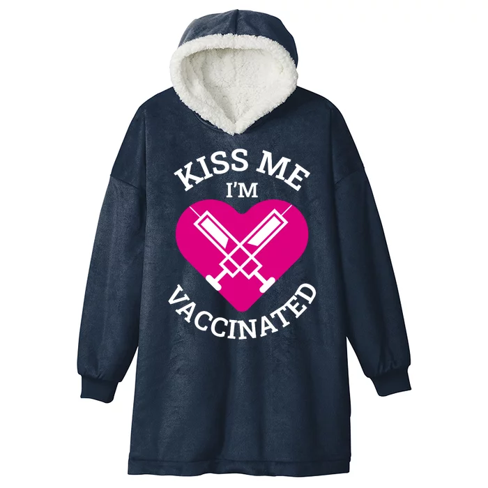 Kiss Me I'm Vaccinated Hooded Wearable Blanket