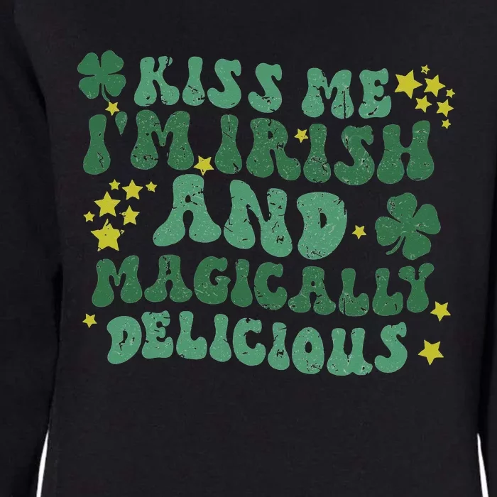 Kissing Me I'm Irish Retro Patricks Day Womens California Wash Sweatshirt