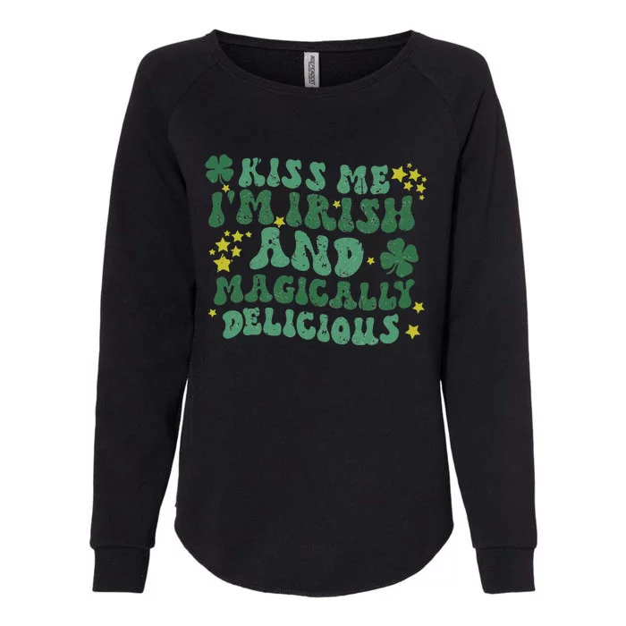 Kissing Me I'm Irish Retro Patricks Day Womens California Wash Sweatshirt