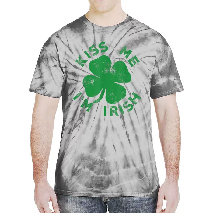 Kiss Me I'm Irish Funny Saint Patrick Day Tie-Dye T-Shirt