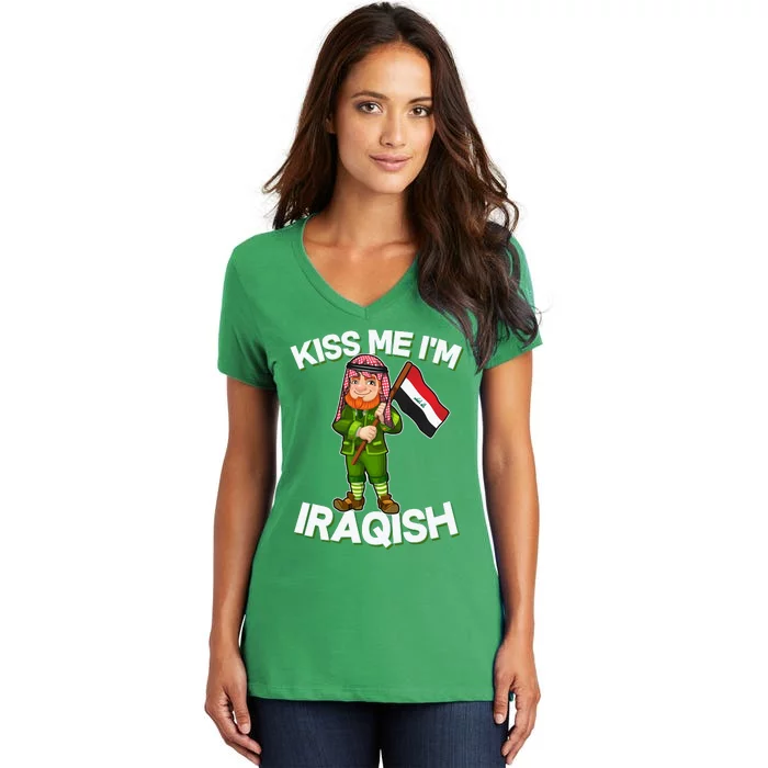 Kiss Me I'm Iraqish Women's V-Neck T-Shirt