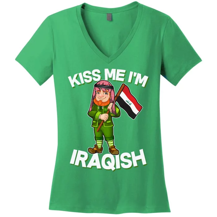 Kiss Me I'm Iraqish Women's V-Neck T-Shirt