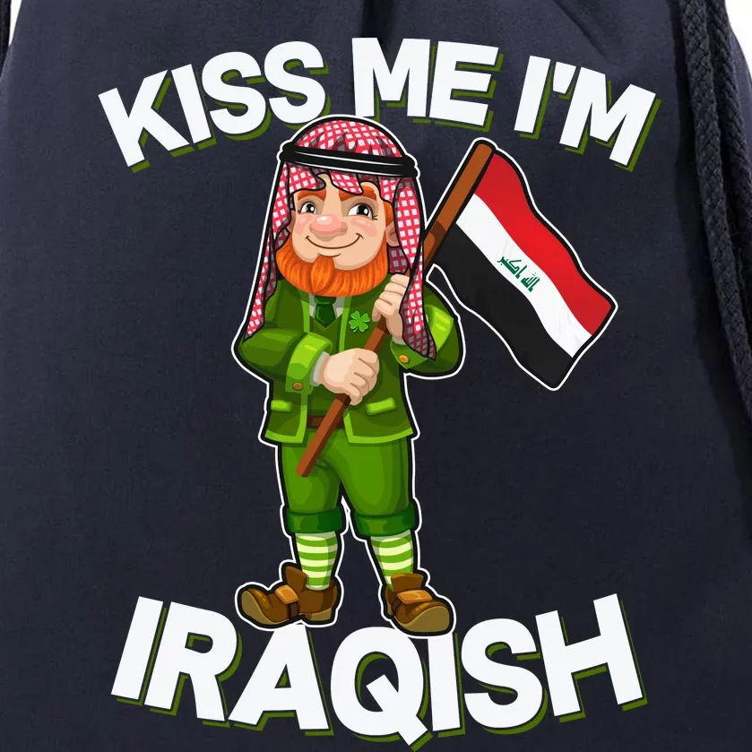 Kiss Me I'm Iraqish Drawstring Bag