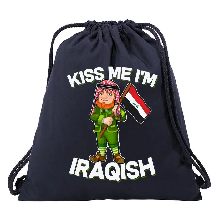 Kiss Me I'm Iraqish Drawstring Bag