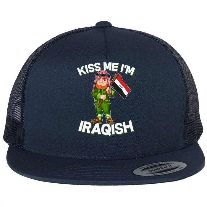 Kiss Me I'm Iraqish Flat Bill Trucker Hat