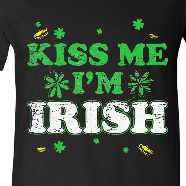 Kissing Me I'm Irish St Saint Patricks Day V-Neck T-Shirt