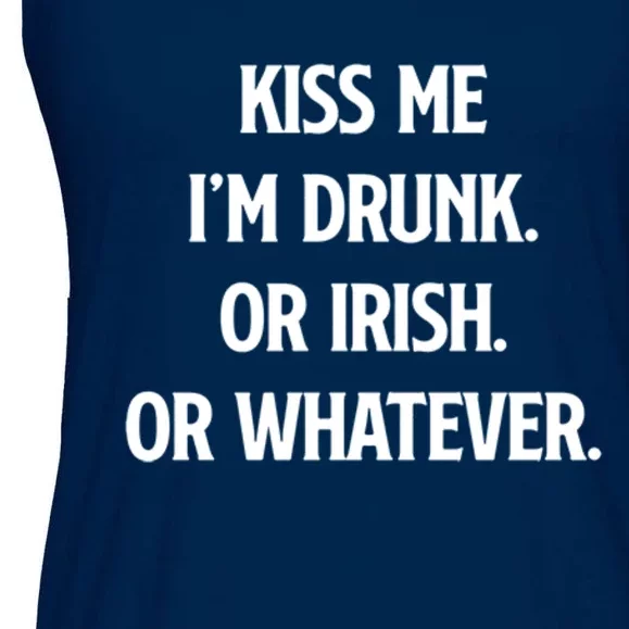 KISS ME Im Drunk Or IRISH Or Whatever Funny St Patricks Day Gift Ladies Essential Flowy Tank