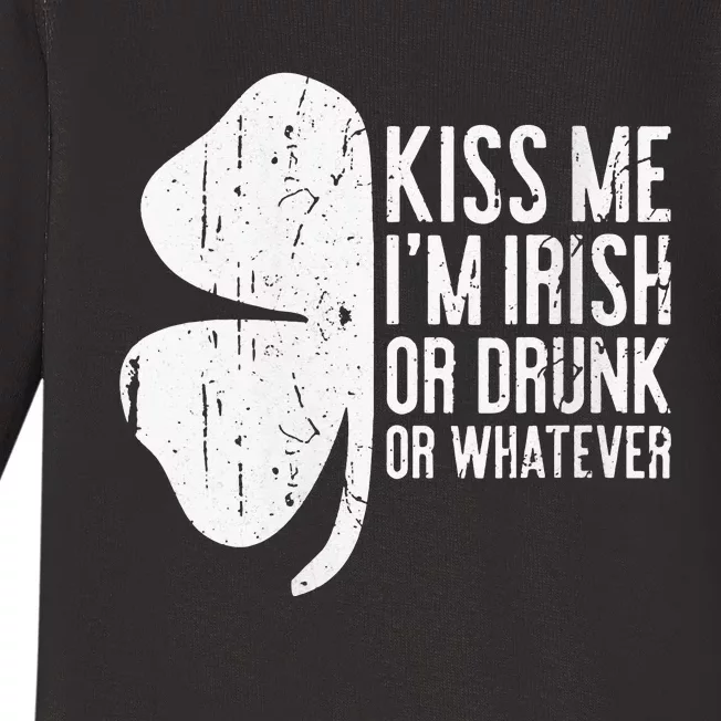 Kissing Me I'm Irish Or Drunk Saint Patrick's day Baby Long Sleeve Bodysuit