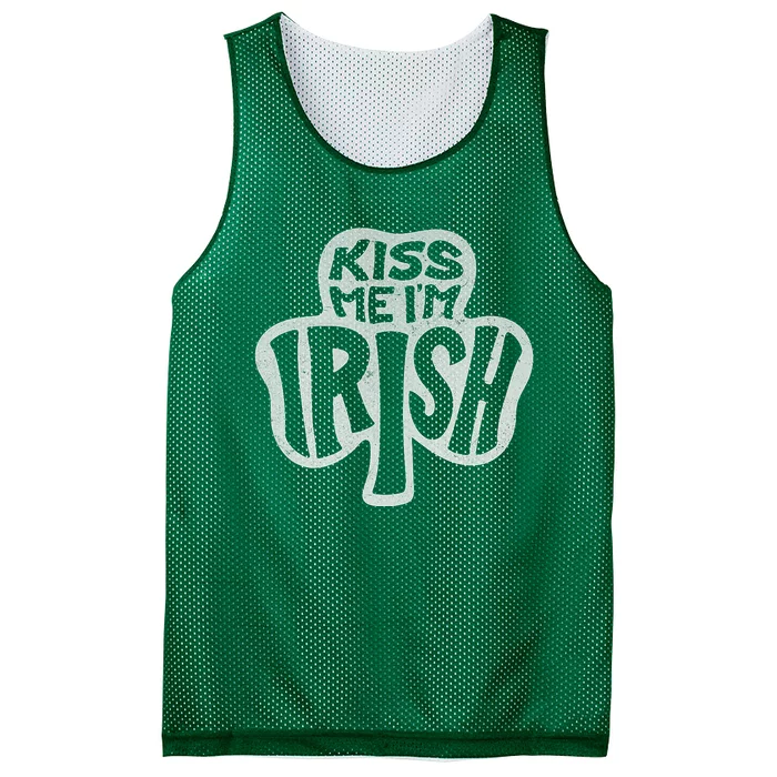 Kiss Me Im Irish Happy St Patricks Day Mesh Reversible Basketball Jersey Tank