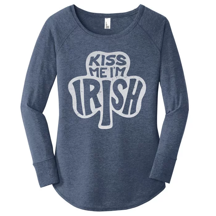 Kiss Me Im Irish Happy St Patricks Day Women's Perfect Tri Tunic Long Sleeve Shirt