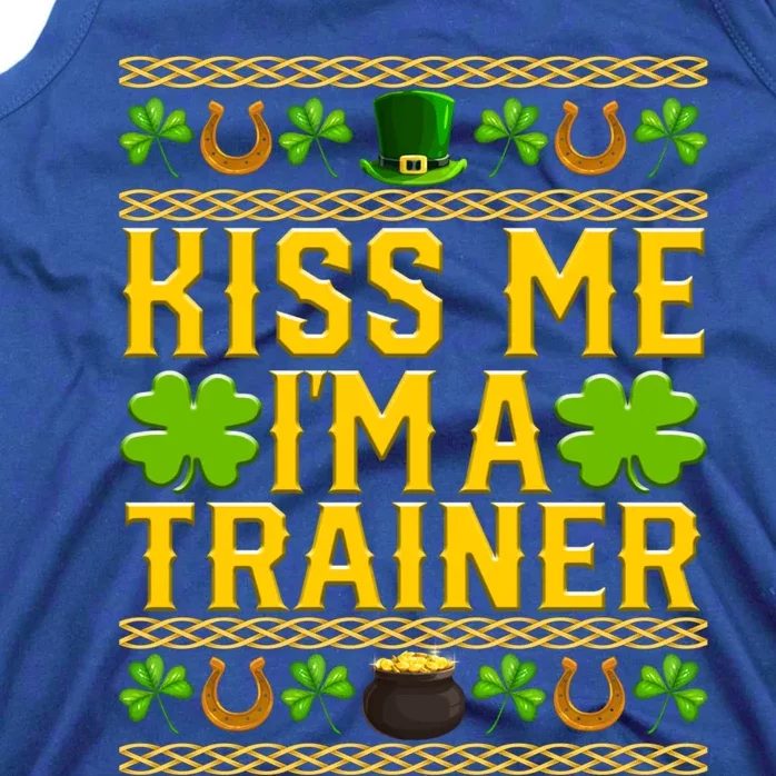 Kiss Me I'm A Trainer St Patrick's Day Fitness Trainer Gift Tank Top