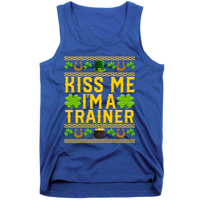 Kiss Me I'm A Trainer St Patrick's Day Fitness Trainer Gift Tank Top