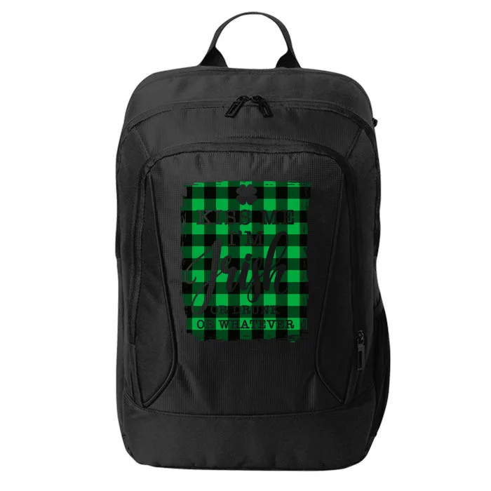 Kiss Me I'm Irish Funny St Paddy's Plaid City Backpack