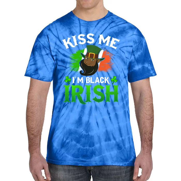 Kiss Me I'm Black Irish St Patricks Day Leprechaun Hat Cute Gift Tie-Dye T-Shirt