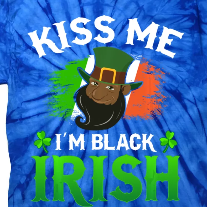 Kiss Me I'm Black Irish St Patricks Day Leprechaun Hat Cute Gift Tie-Dye T-Shirt