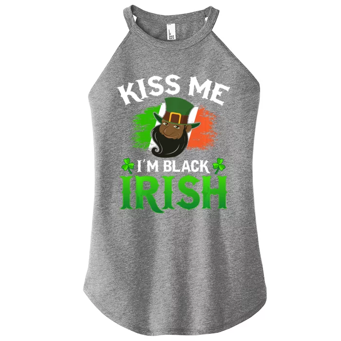 Kiss Me I'm Black Irish St Patricks Day Leprechaun Hat Cute Gift Women’s Perfect Tri Rocker Tank