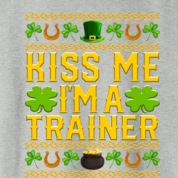 Kiss Me I'm A Trainer St Patrick's Day Fitness Trainer Gift Women's Crop Top Tee