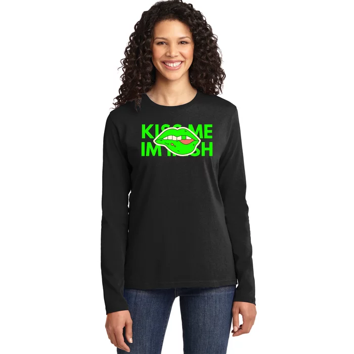 Kiss Me Im Irish St Patricks Day Ladies Long Sleeve Shirt