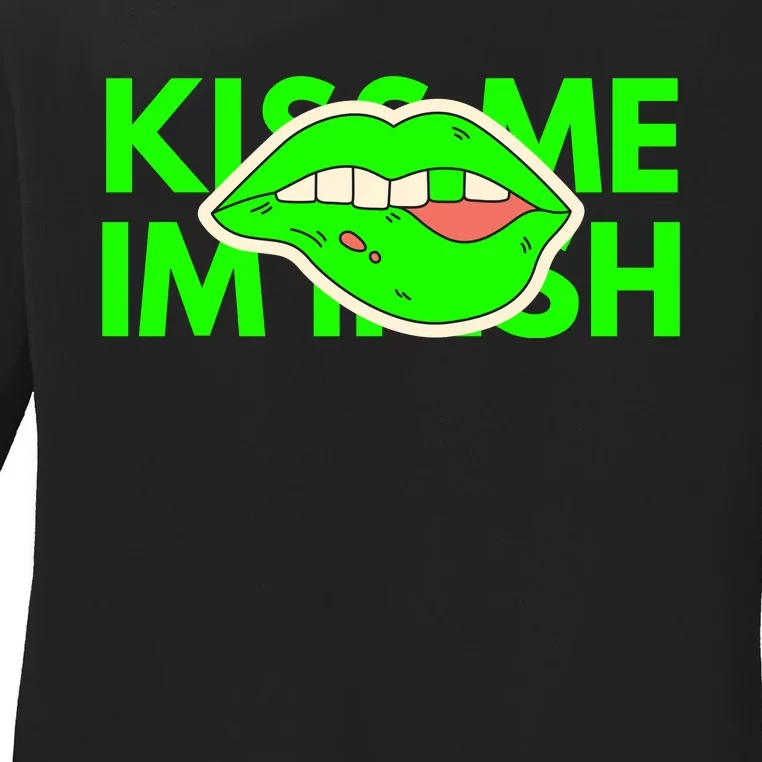 Kiss Me Im Irish St Patricks Day Ladies Long Sleeve Shirt