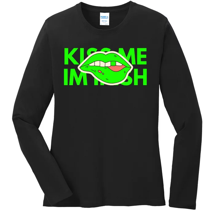 Kiss Me Im Irish St Patricks Day Ladies Long Sleeve Shirt