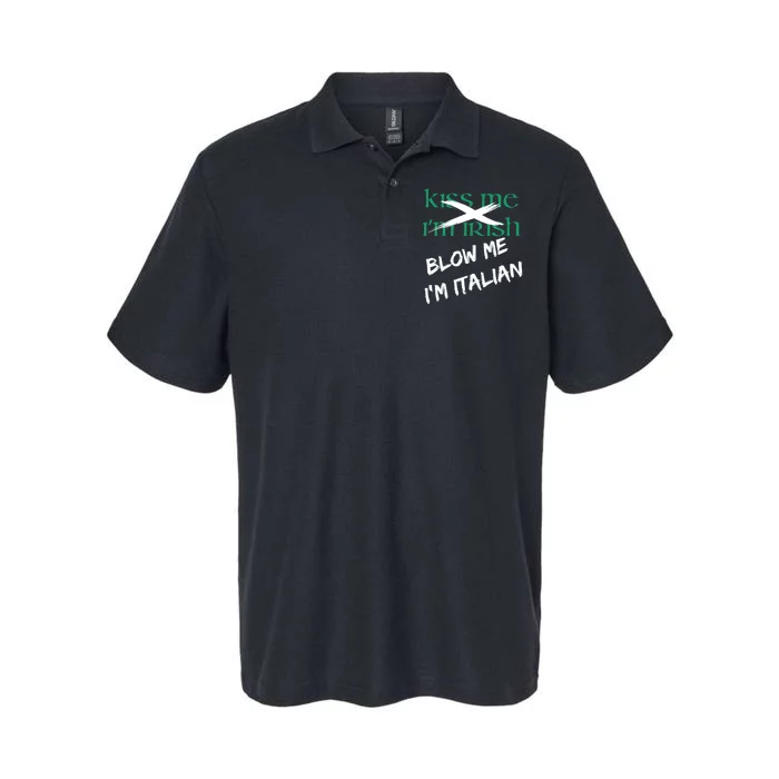 Kiss Me IM Irish Blow Me IM Italian Softstyle Adult Sport Polo