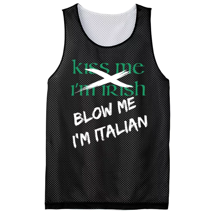 Kiss Me IM Irish Blow Me IM Italian Mesh Reversible Basketball Jersey Tank