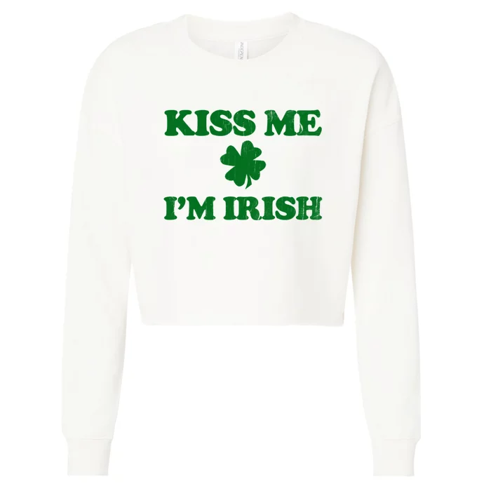 Kiss Me Im Irish St Patricks Day Cropped Pullover Crew