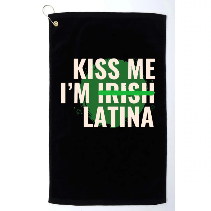 Kiss Me Im Irish Latina Funny Hispanic St Patricks Day Platinum Collection Golf Towel