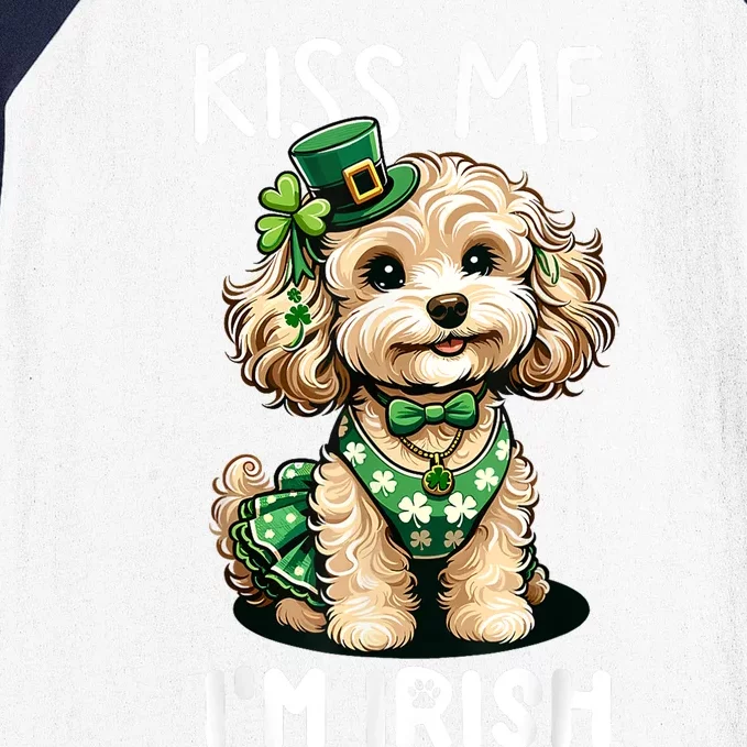 Kiss Me Im Irish Doodle St Patricks Day Dog Baseball Sleeve Shirt