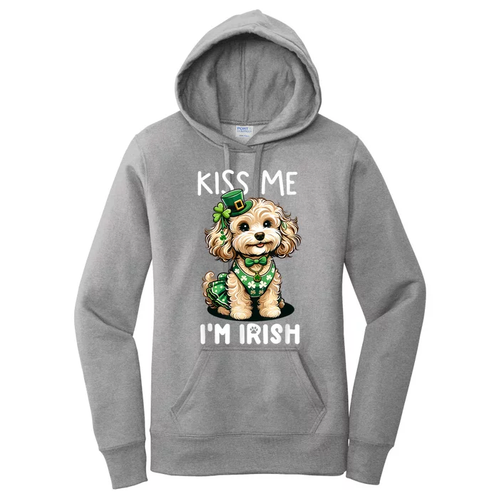 Kiss Me Im Irish Doodle St Patricks Day Dog Women's Pullover Hoodie