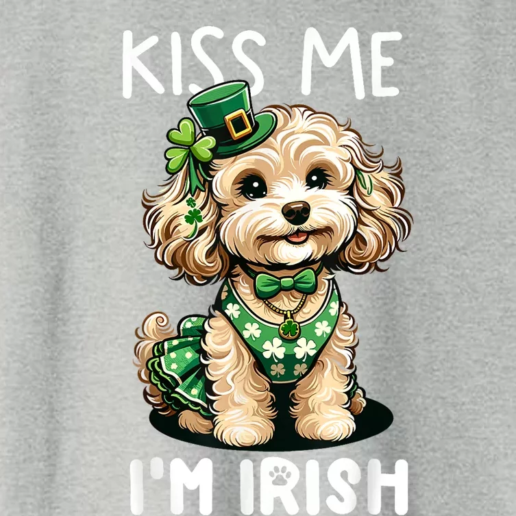 Kiss Me Im Irish Doodle St Patricks Day Dog Women's Crop Top Tee