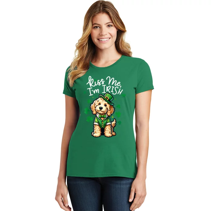 Kiss Me Im Irish Doodle Funny St Patricks Day Women's T-Shirt