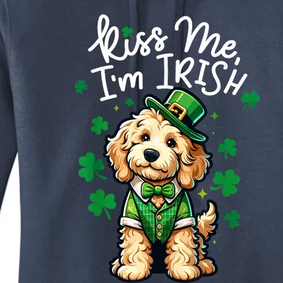 Kiss Me Im Irish Doodle Funny St Patricks Day Women's Pullover Hoodie