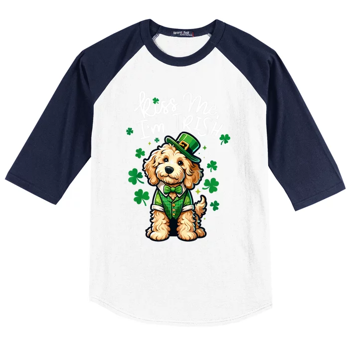 Kiss Me Im Irish Doodle Funny St Patricks Day Baseball Sleeve Shirt