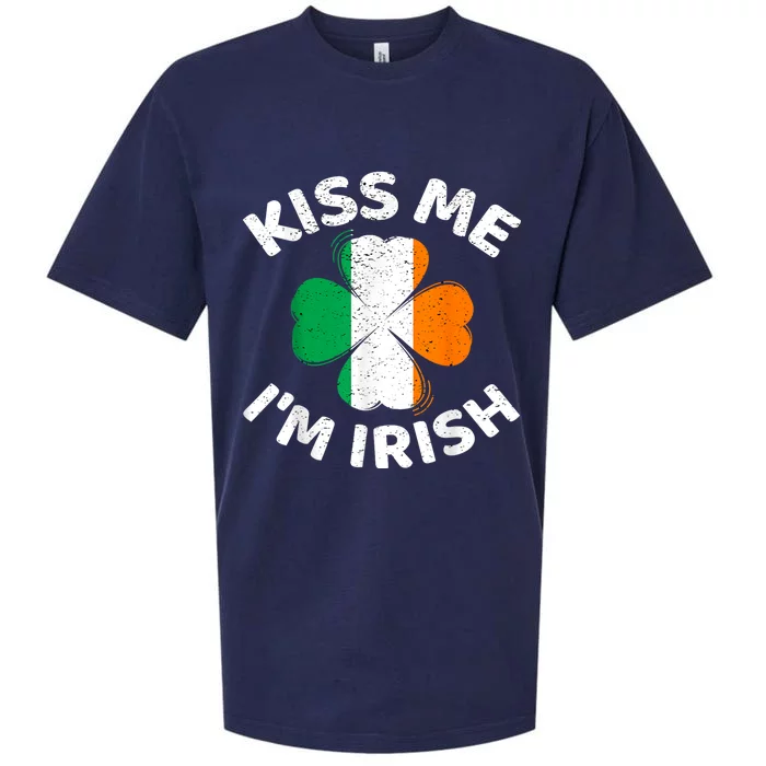 Kiss Me Im Irish Vintage Saint Patrick Day Sueded Cloud Jersey T-Shirt