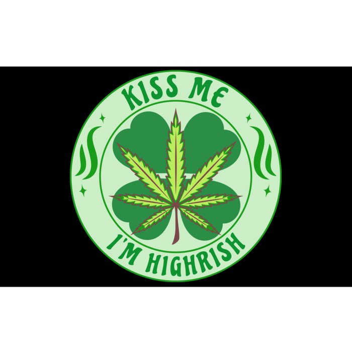 Kiss Me I'm Highrish St Patrick's Day Weed Stoner Bumper Sticker