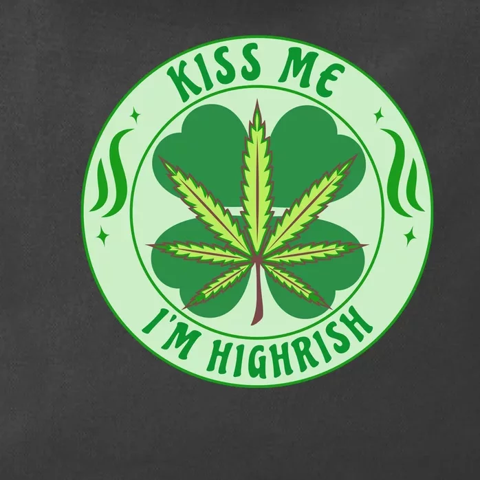 Kiss Me I'm Highrish St Patrick's Day Weed Stoner Zip Tote Bag