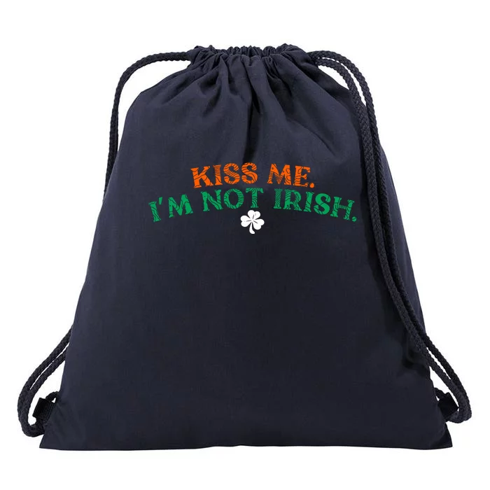 Kiss Me I'm Not Irish St Patricks Day Gifts Shamrock Drawstring Bag