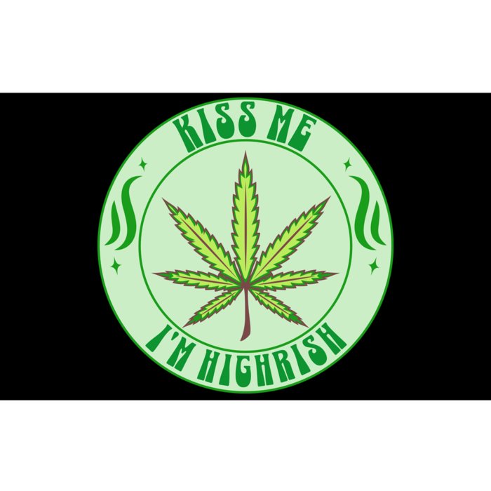 Kiss Me I'm Highrish St Patrick's Day Weed Stoner Bumper Sticker