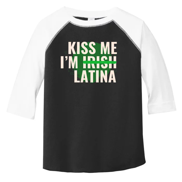 Kiss Me I’M Irish Latina Funny Hispanic St Patricks Day Toddler Fine Jersey T-Shirt