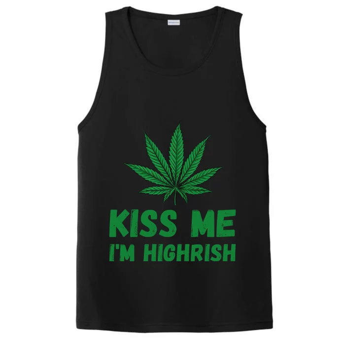 Kiss Me I'm Highrish Funny St. Patricks Day Performance Tank