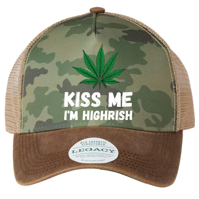 Kiss Me I'm Highrish Funny St. Patricks Day Legacy Tie Dye Trucker Hat