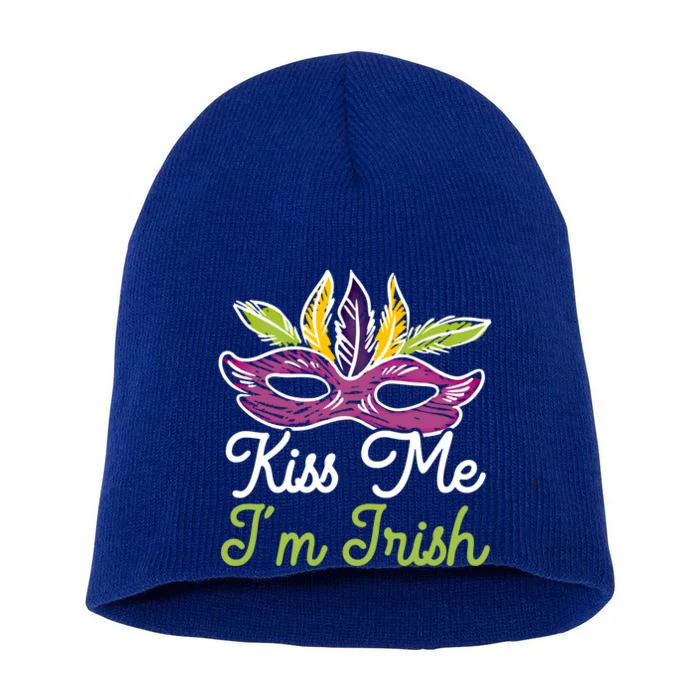 Kiss Me I'm Irish Mardi Gras Parade Masquerade Great Gift Short Acrylic Beanie