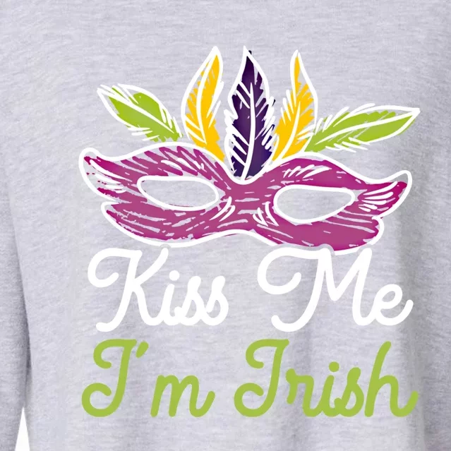 Kiss Me I'm Irish Mardi Gras Parade Masquerade Great Gift Cropped Pullover Crew