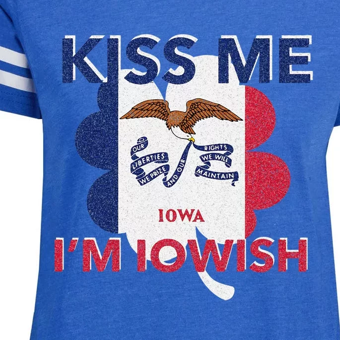 Kiss Me I'm Iowish Funny Iowan Gift Enza Ladies Jersey Football T-Shirt