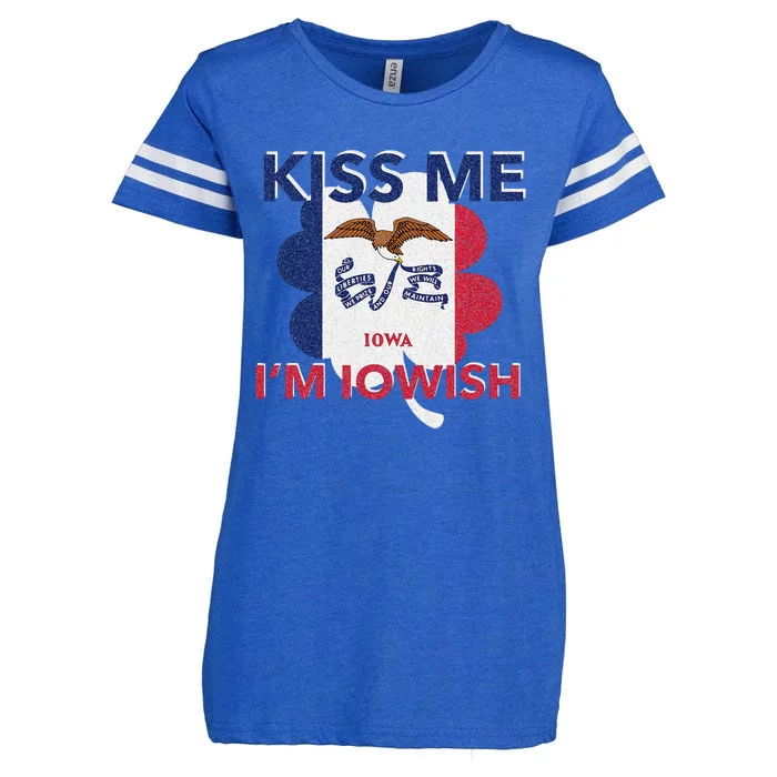 Kiss Me I'm Iowish Funny Iowan Gift Enza Ladies Jersey Football T-Shirt